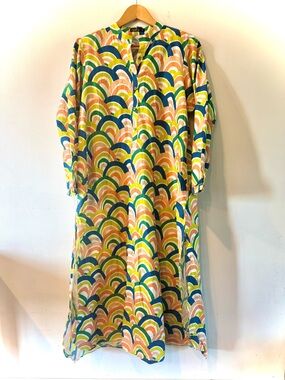 Almirah 100% Cotton Rainbow Print Kurta Tunic Dress Pakistan Women’s L